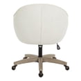 thumbnail image 4 of Pemberly Row Office Chair in Linen Cream Fabric with Gray Brush Wood Base KD, 4 of 6