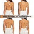 thumbnail image 3 of 75D Sujetador con espalda baja para mujer, sujetador sin espalda con escote profundo en forma de U y tirantes transparentes convertibles, 3 of 5