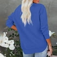thumbnail image 3 of Women Cotton Sweatshirts Casual Loose Crewneck Long Sleeve Pullover Sweatshirt Comfy Lightweight Fall Winter Side Split Tops, 3 of 5
