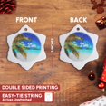 thumbnail image 3 of 3drose, Palm Tree Against the Caribbean Waters Image of Watercolor Painting, 3 inch Snowflake Porcelain Ornament, 3 of 7
