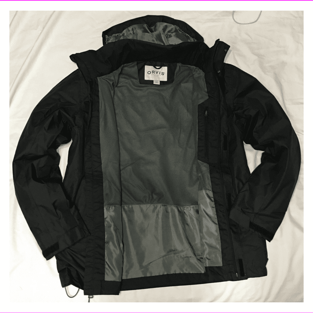 Orvis Men's Wahoo Water Resistant Jacket With Packable Hood L/Black ...