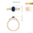 thumbnail image 5 of ANGARA Natural Oval Sapphire Twisted Vine Ring with Diamond Halo in 14K Rose Gold for Women (Size-7x5mm) | September Birthstone, Anniversary, Jewelry Gift for Women | Natural Blue Sapphire Ring, 5 of 10