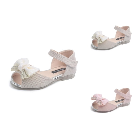 Kids Sandals and Girls Shoes Adorable Outdoor Play Footwear Features Adjustable Strap Flat Sole and Bow Design Ages 2-7