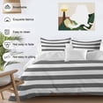 thumbnail image 3 of 3 Piece Grey Stripes Duvet Cover Set Full Size, Microfiber Comforter/Quilt Cover with Corner Ties and 2 Pillowcases, Simple Gray White Texture All Season Soft Bedding with Zipper Closure, 3 of 8
