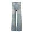 thumbnail image 5 of MHFRRA Mens Bootcut Jeans Men's Washed and Retro Loose Wide Legged Trousers Street Leisure Straight Trousers Size M, 5 of 8