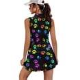 thumbnail image 2 of Pzuqiu Colorful Dog Paw Women Sport Clothes Size L Versatile Sleeveless Golf Dresses with Shorts Stretchy Trendy Pullover Workout Tops Activewear for Casual Summer Travel, 2 of 7