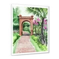 thumbnail image 2 of Designart 'Traditional Gate On Path In Tropical Oasis' Tropical Framed Art Print, 2 of 4