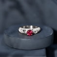 thumbnail image 6 of Rosec Jewels Created Ruby Vintage Inspired Ring with Diamond for Women (AAAA Grade), 14K White Gold, US 3.00, 6 of 9