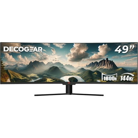 Deco Gear 49" Curved Ultrawide Gaming Monitor | 32:9 | 3840x1080 | 144Hz | 3000:1 | E-LED | 2 HDMI | 2 Display Port