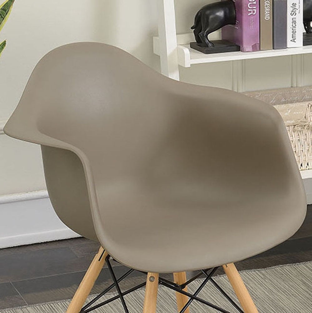 Furniture of America Shego I Modern Plastic Accent Chairs - Set of 2, Light Brown