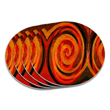 

Candy Swirl Orange Red Black Coaster Set