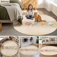 thumbnail image 5 of Yellow Summer Coastal Round Area Rug 7Ft Washable Circle Rugs for Dorm Laundry Room, Modern Ocean Waves Starfish Shell Non-Slip Carpet Floor Mats Indoor Outdoor Carpet Runner Aesthetic Home Decor, 5 of 8
