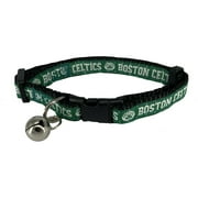 Pets First Plastic, Metal, Nylon & Polyester Sport Boston Celtics NBA Fashion Cat Collar, Black, S