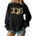 thumbnail image 2 of Women's Fashion Top New Year 2026 Printed Pullover Sweatshirt Holiday Design for Women Casual Celebration Streetwear Top,Black,M, 2 of 6