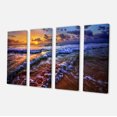 thumbnail image 2 of Sunset over Blue Tinged Waves - Seashore Photo Canvas Art Print, 2 of 3
