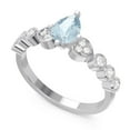 thumbnail image 2 of 1.25 T.C.W Natural Diamond Aquamarine Gemstone Trendy Wedding Ring for her Solid 14K White Gold Size 5.5 by Diamond-Capitals, 2 of 8