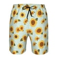 thumbnail image 3 of Logiee Vintage White Polka Dot Sunflower Print Mens Swim Trunks Quick Dry Board Shorts,Breathable Hawaii Beach Shorts Swimwear Bathing Suits-3X-Large, 3 of 6