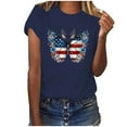 thumbnail image 2 of SOOMLON American Flag Oversized Tshirts for Women Butterfly 4th of July Shirts Crew Neck Patriotic Tops Short Sleeve Personalized T-Shirt Cute Tee Blouse Apparel, 2 of 4