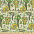 thumbnail image 2 of Cartoon Upholstery Fabric by the Yard, Pastel Tropical Forest Animals Lion African Safari Zoo Themed, Decorative Fabric for DIY and Home Accents, Mustard Taupe and Beige by Ambesonne, 2 of 5