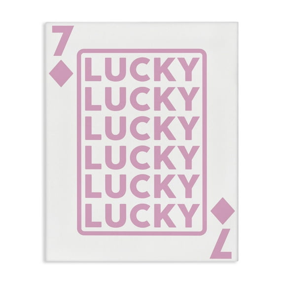 Stupell Industries Lucky Seven of Diamonds Entertainment Painting Wrapped Canvas Art Print Wall Art, 16 x 20