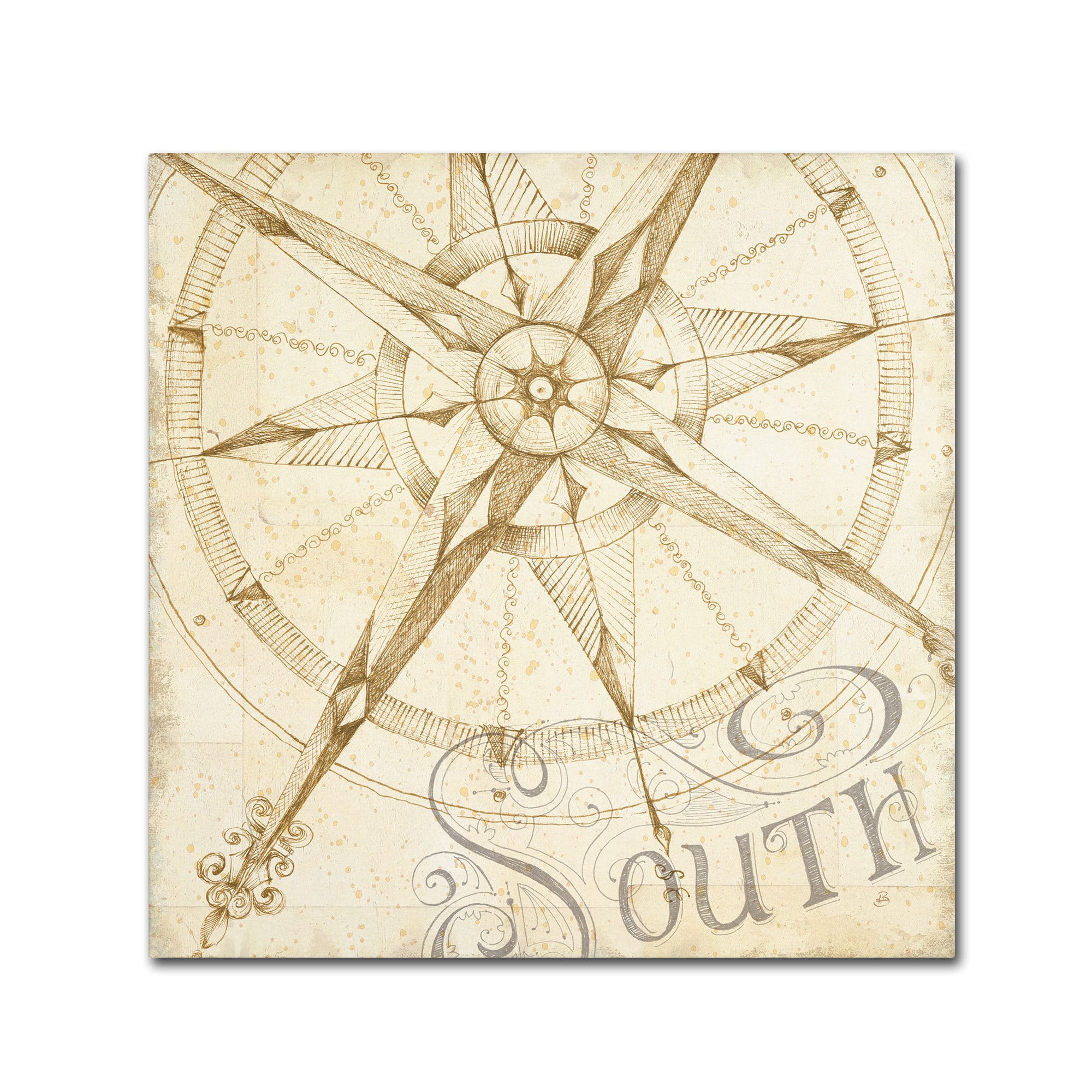 Trademark Fine Art "Coast to Coast Sepia II" Canvas Art by Daphne Brissonnet