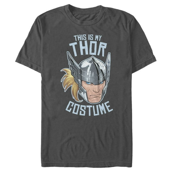 Men's Marvel Halloween This is My Thor Costume Graphic Tee Charcoal Medium