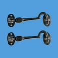thumbnail image 2 of Renovators Supply Black Wrought Iron Cabin Hook Eye Bolt 4.5" Swivel Style Reversible Privacy Hook Latches for Kitchen Cabinet Window Sliding Screen Door Locks w/Screws Pack of 2, 2 of 3