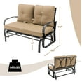 thumbnail image 4 of Costway Patio 2-Person Glider Bench Rocking Loveseat Cushioned Armrest Beige, 4 of 8