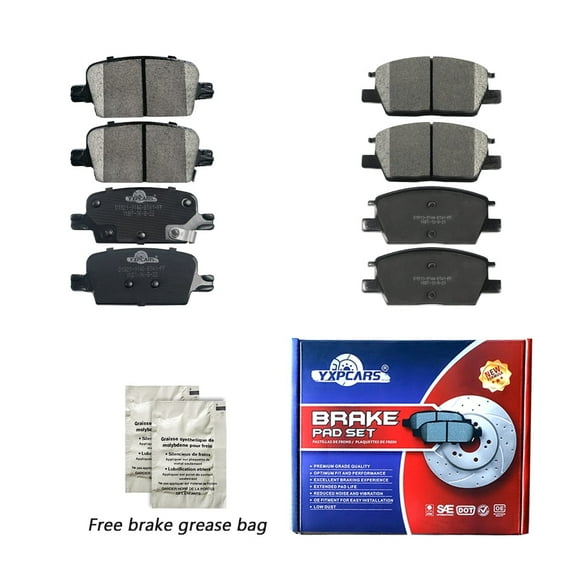 Front & Rear Ceramic Brake Pads w/Hardware for 2016 2017 2018-2020 Chevy Malibu