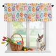 thumbnail image 2 of Valance for Windows,Spring Easter Colorful Eggs Valances Curtain Rod Pocket Valance for Kitchen Bedroom Living Room Bathroom,Watercolor Flower on Teal Short Curtains Window Treatment 54x18in, 2 of 9