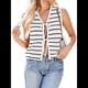 thumbnail image 1 of Suéter de Punto A Crochet para Mujer, Sin Mangas, con Cuello en V y Lazo Frontal, A Rayas, Estilo , para Verano 2025 S, 1 of 9