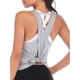 thumbnail image 6 of LELINTA 2Pack Womens Workout Clothes Mesh Yoga Tops Exercise Gym Shirts Running Tank Tops, Black/ White/ Grey, S-XL, 6 of 7