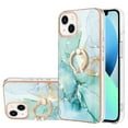 thumbnail image 1 of SaniMore for iPhone 14 6.1" 2022 Case with 360 Degree Rotating Metal Ring Shockproof TPU Backplane Marble Pattern Luxury Fashion Anti-drop Cover for iPhone 14 6.1" 2022, Green Marble, 1 of 3
