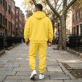 thumbnail image 5 of Hearthz Fleece Zip Up Men's Sweatshirt Suit 2 Piece Outfit Oversized Hoodie Jacket Sweatsuits Pants Fall Winter Warm Athletic Sweat Suits Men Yellow XXXL, 5 of 8