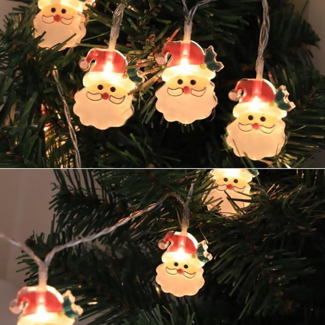 Maoww String Lights Santa Claus Hanging Lightweight Manual Switch Snowman Light Special Design Adjustable Home Decoration Festive Christmas Tree
