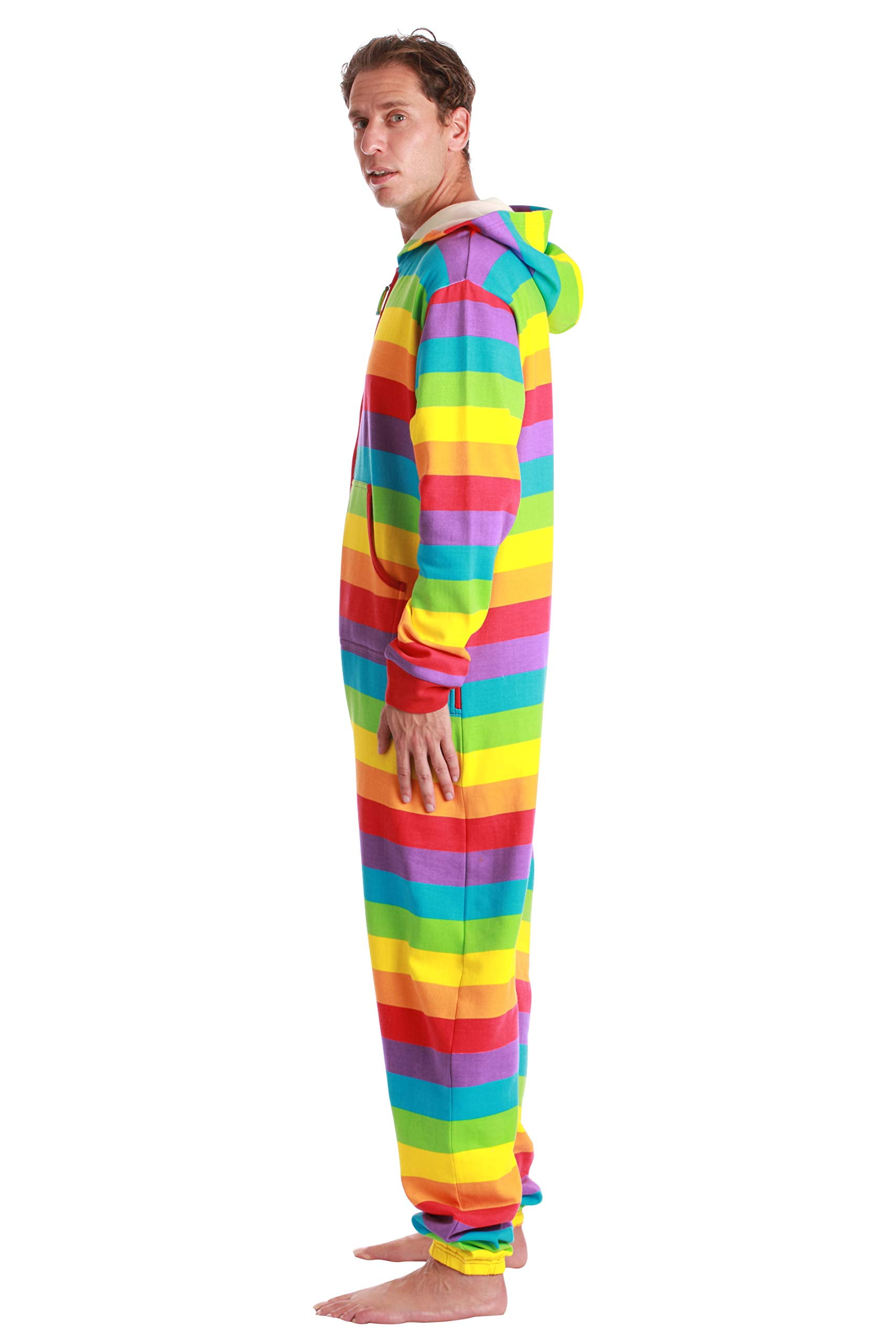 6436-10492-S #FollowMe Jumpsuit Adult Bodysuit Pajamas (Rainbow, Large)