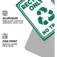thumbnail image 6 of 2pcs 2Style Trash Only Sign Recycle Only Sign 9.8x7.1 inch No Trash Warning Aluminum Yard Sign for Park Zoo Gate Yard Lawn Home Wall Decoration, 6 of 7