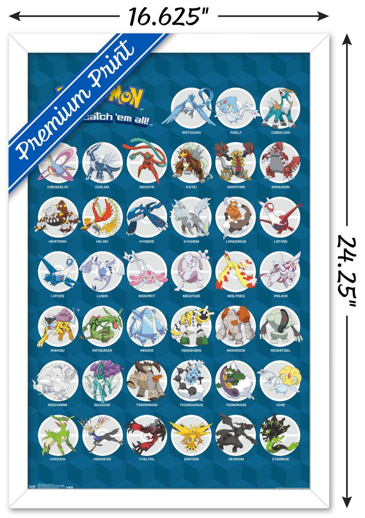 Pokemon - Legendary Wall Poster, 14.725" x 22.375", Framed