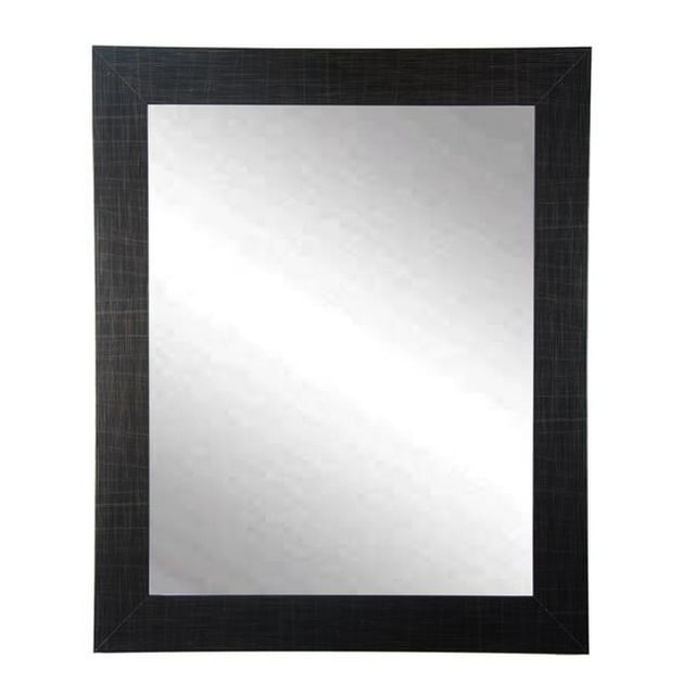 American Made Miroir Mural à Cadre Noir Rayé 32 x 41 Po. BM005M3