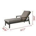 thumbnail image 3 of Patio Festival Thermal Transfer Metal Outdoor Chaise Lounger in Gray/Brown, 3 of 6