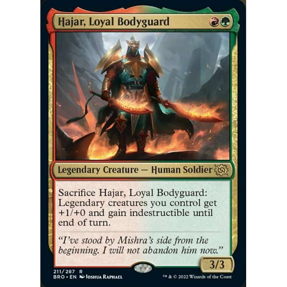 MtG The Brothers' War Rare Hajar, Loyal Bodyguard #211