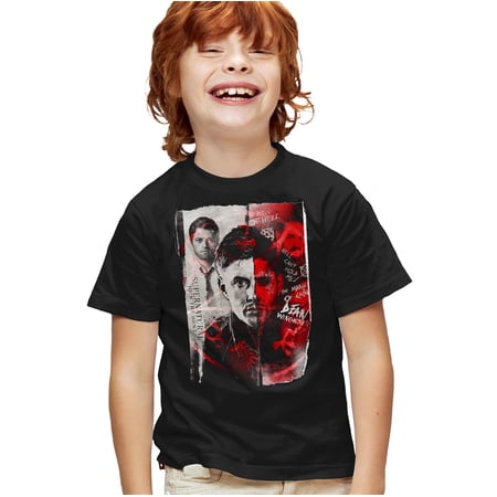 Supernatural Dean Winchester Demon Kids T Shirt for Youth Boys and Girls, Black, Large