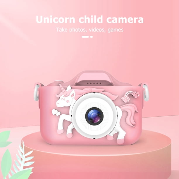 Cámara Para Niños Mini cámara para niños, lindo caballo, cámara digital, juguetes educativos para niños (rosa)