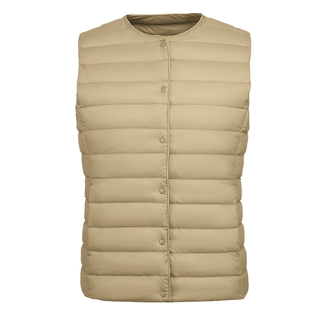 Chaquetas y abrigos casuales sin mangas y sin capucha Chaqueta ligera de plumón para mujer Chaleco de invierno corto ajustado de talla grande para mujer Abrigo con cremallera interna para mujer