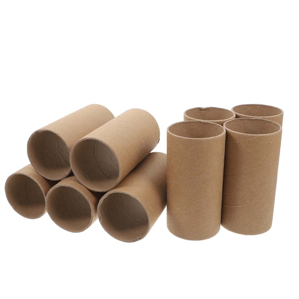 30 rollos de cartón creativos y divertidos para manualidades y dibujo infantil (color madera)