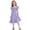 Purple, variant on JUSLIO Dresses for Girls Pleated Dresses Ruffle Crew Neck Short Sleeve Casual Dress Size 5 Y