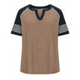 thumbnail image 4 of TKLPEHG Dressy Tops for Women Fashion V Neck Plus Size Tops Lightweight Solid Color Loose Going Out Tops Summer Casual Short Sleeve T Shirts Blouse(Brown,XXXL), 4 of 7