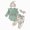 H221-Green, variant on TOWED22 Newborn Infant Baby Girl Clothes 4Pcs Outfits Ruffle Romper Floral 4Pcs Pants Sets Toddler Girls Clothing Set,0 M