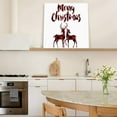 thumbnail image 6 of Canvas Wall Art Red Black Buffalo Check Plaid Reindeer Merry Christmas Picture Modern Artwork Printed on Canvas - Oil Painting for Wall Decor - Stretched and Framed Ready to Hang(16" x 16"), 6 of 6