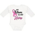 thumbnail image 3 of Inktastic My Mom is My Hero Breast Cancer Awareness Boys or Girls Long Sleeve Baby Bodysuit, 3 of 5
